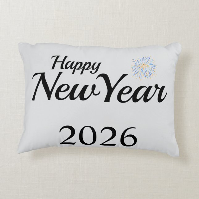 Happy New Year Custom Present Accent Pillow (Back)