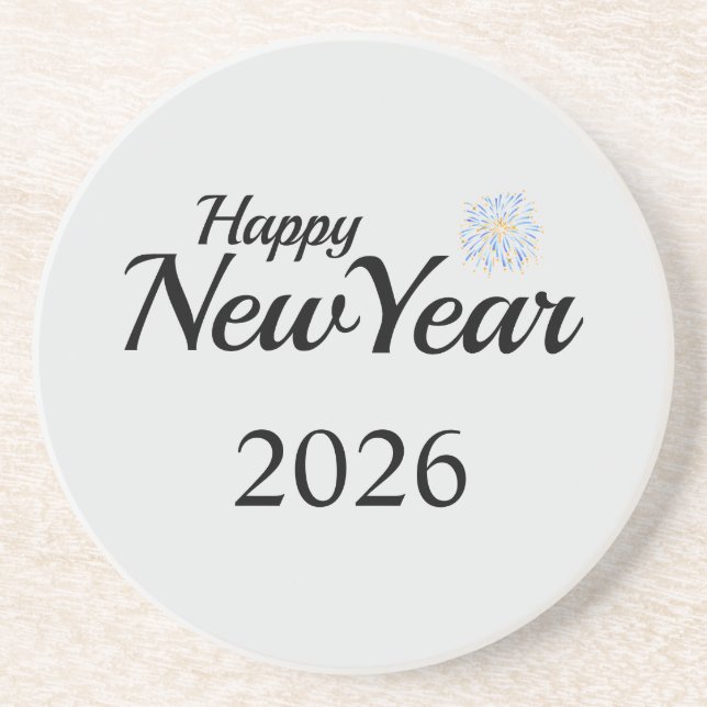 Happy New Year Custom Present Coaster (Front)