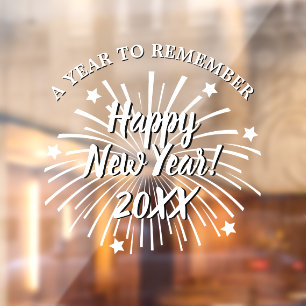 Happy New Year custom Window Cling shop decoration