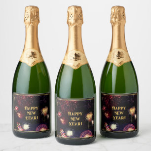 Happy New Year (customizable) Sparkling Wine Label