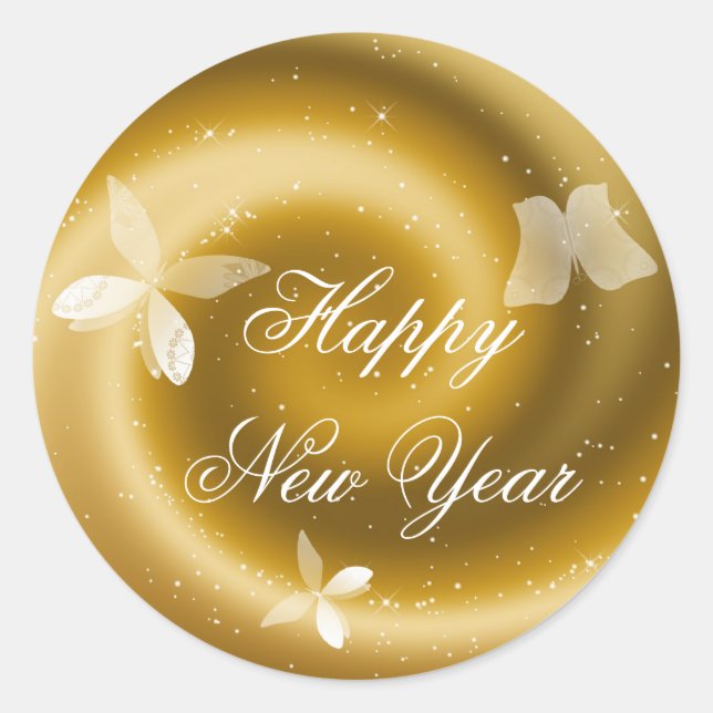 Happy New Year Customizable Sticker (Front)