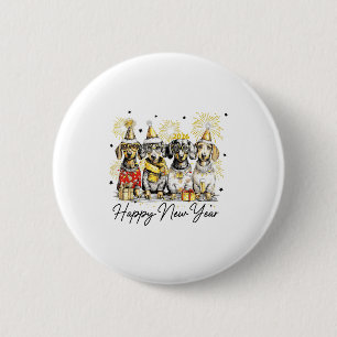 Happy New Year Dachshund Dog Lover 2026 New Year H 2 Inch Round Button