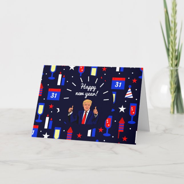 happy new year donald trump holiday card (Front)