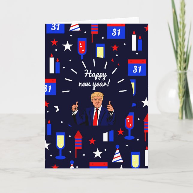 happy new year donald trump holiday card (Front)
