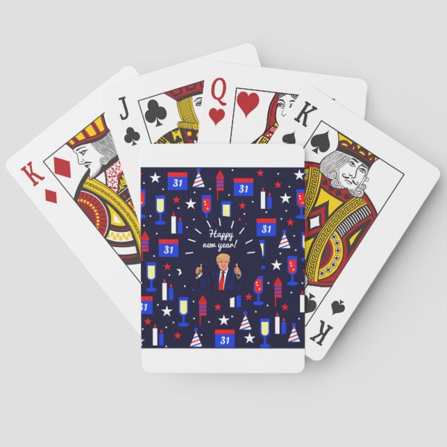happy new year donald trump playing cards (Back)
