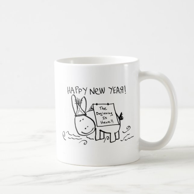 happy new year donkey coffee mug (Right)