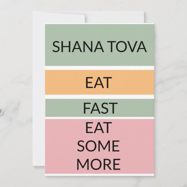 Happy New Year. Eat, Fast, Eat Some More Card (Front)