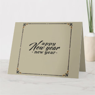 Happy New Year Elegant Gold Script Card