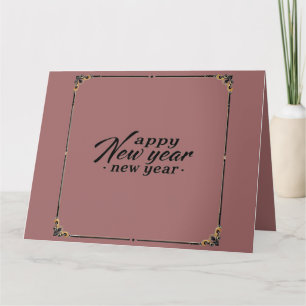 Happy New Year Elegant Gold Script Card