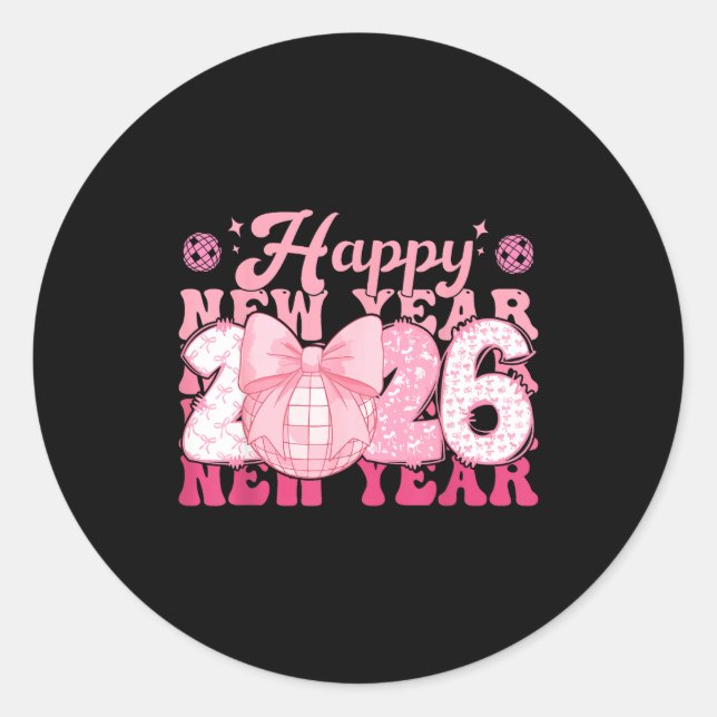 Happy New Year Eve 2026 Party Family Matching Men  Classic Round Sticker (Front)