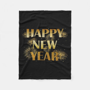 Happy New Year Eve Party Fireworks Confetti Kids M Fleece Blanket