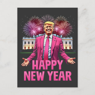 Happy New Year Eve Trump Resolution 2025 Postcard