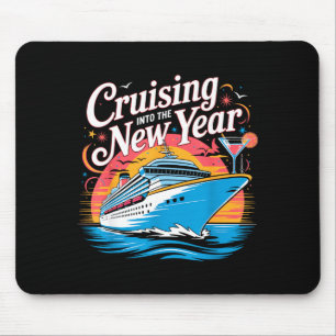 Happy New Year Family Cruise Matching Celebration Mouse Pad