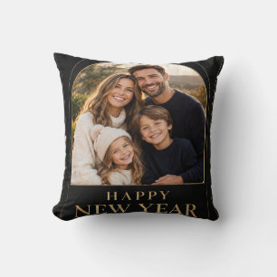 Happy New Year Family holiday Greeting  Throw Pillow
