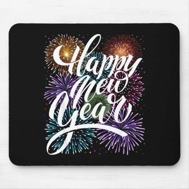 Happy New Year Firework Family Matching Men Women  Mouse Pad (Front)