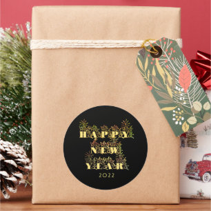 Happy New year fireworks Classic Round Sticker