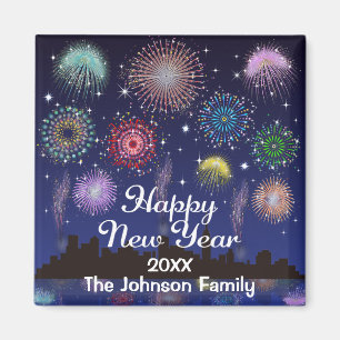 Happy New Year Fireworks Magnet