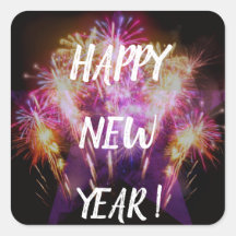 Happy New Year, Fireworks Sticker