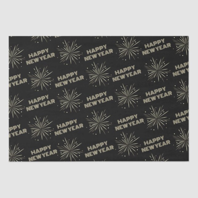 Happy New Year Fireworks  Tissue Paper (Front)