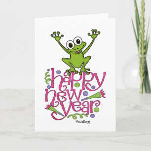 Happy new year from Frisky the Frog Holiday Card