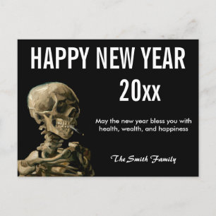 Happy New Year from Van Gogh Skull of a Skeleton Postcard