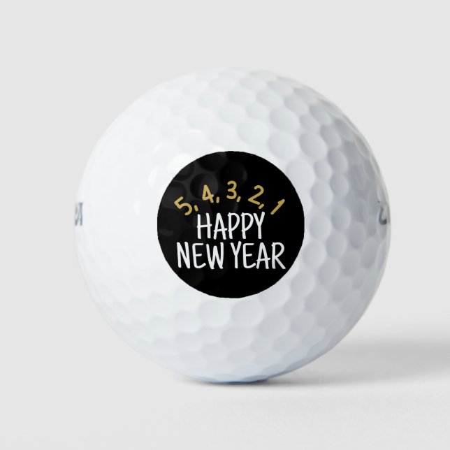 Happy New Year Funny Golf Balls (Front)