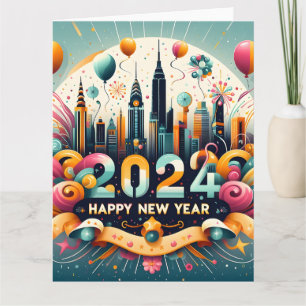 Happy New year gift card 2024