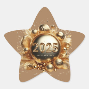 Happy new year gifts 2025 star sticker