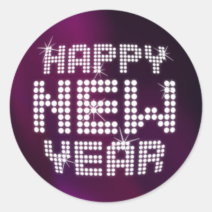 Happy New Year Glitter stickers
