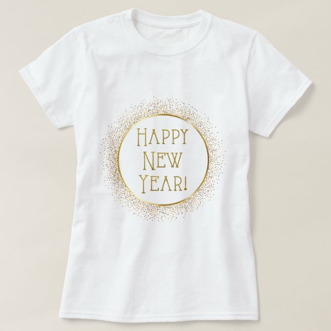 Happy New Year Glitter T-Shirt (Design Front)