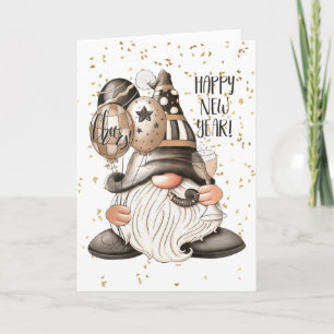 Happy New Year Gnome Card