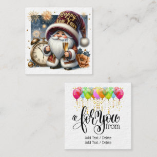 Happy New Year Gnome Series  Enclosure Card