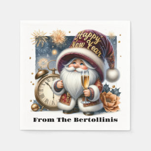Happy New Year! Gnome Series Napkin
