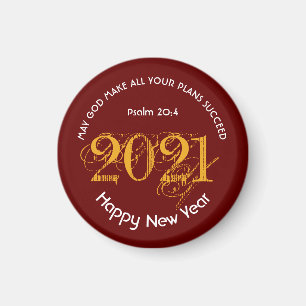 Happy New Year   GOD'S PLANS SUCCEED   2021 Magnet