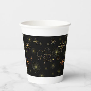 Happy New Year - Gold - Black Cup