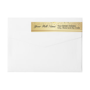 Happy New Year Gold Confetti Bokeh Lights Pattern Wrap Around Label