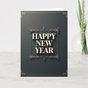 Happy New Year Gold Frame Card