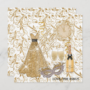 Happy New Year Gold Holiday Card