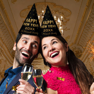 Happy New Year Gold Stars & Sparkles Party Hat