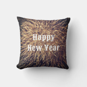 Happy New Year Golden Fireworks Trendy Gift 2023 Outdoor Pillow