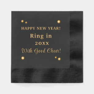 Happy New Year Good Cheer Year Polka Dots Foil Napkins
