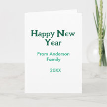 Happy new year green add family name year simple 