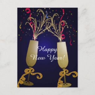 Happy New Year Greeting Postcard