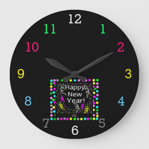 Happy New Year Greetings Acrylic Wall Clock