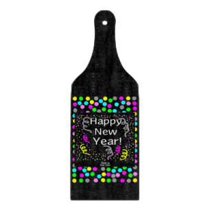 Happy New Year Greetings Glass Cutting Board