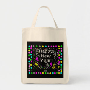 Happy New Year Greetings Grocery Tote Bag