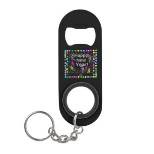 Happy New Year Greetings Keychain Bottle Opener