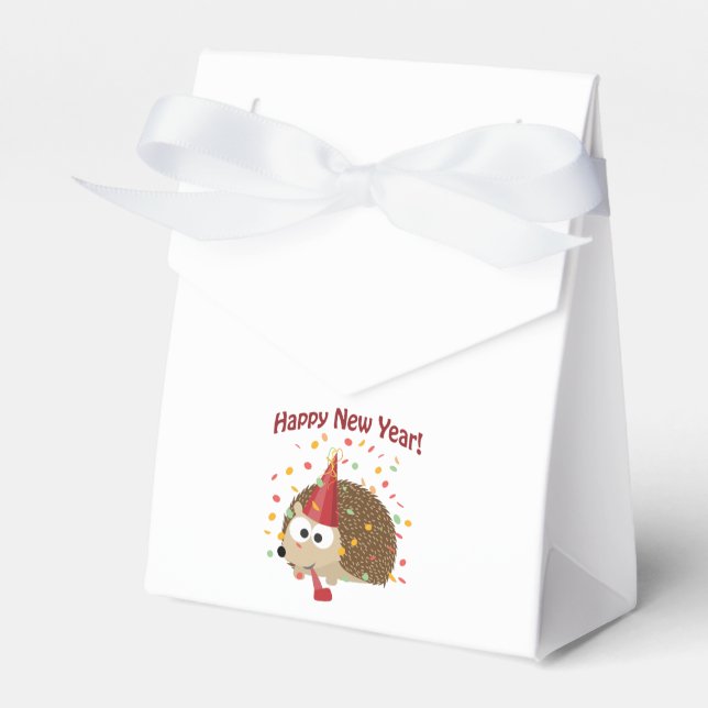 Happy New Year Hedgehog! Favor Box (Front Side)
