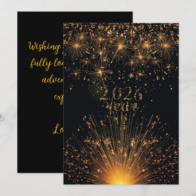 Happy new year holiday elegant Flat Card (Front/Back)