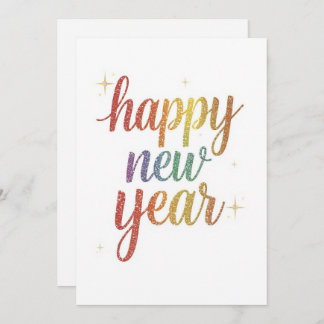 Happy new year holiday elegant Flat Card